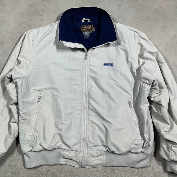 Eddie Bauer Men's XL Tan Bomber Fleece Lined Jacket - Picture 1 of 6